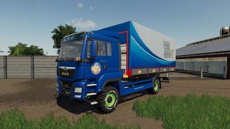 MAN TGS TRUCKS WITH FLATBED AND TARPAULIN V1.1.1 • Farmingmod.com